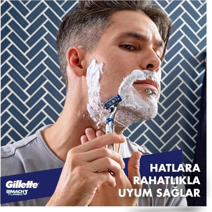 ⁦ماكينة حلاقة جيليت ماك 3 تربو ثري دي - 2شفرة⁩ - الصورة ⁦4⁩