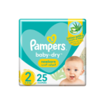 بامبرز حفاضات (2) بيبي دراي حديثي الولادة  25 حفاضة