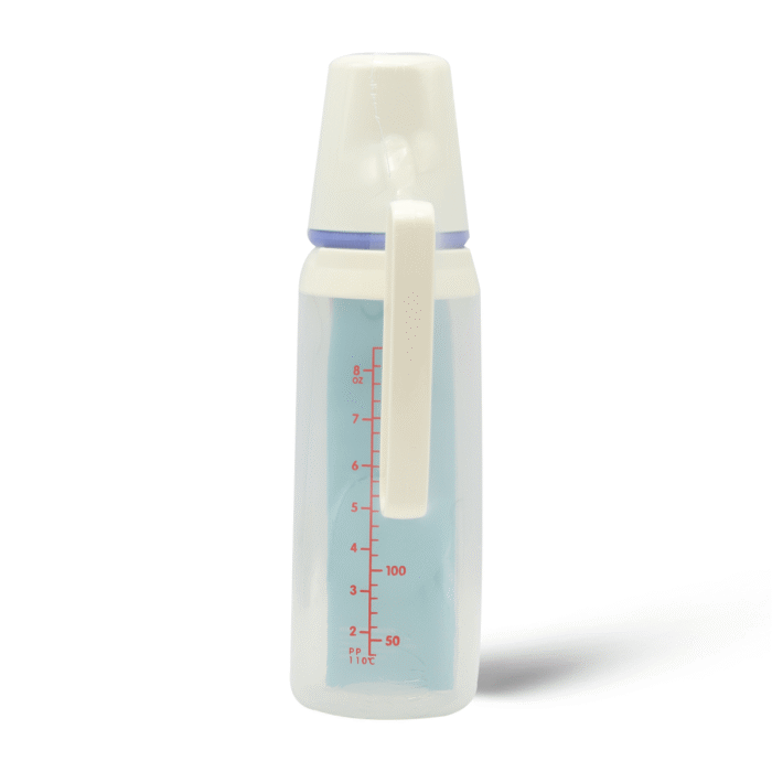 ⁦بيجون رضاعة بلاستيك بمقبض يد غطاء أبيض - 240 مل⁩ - الصورة ⁦2⁩