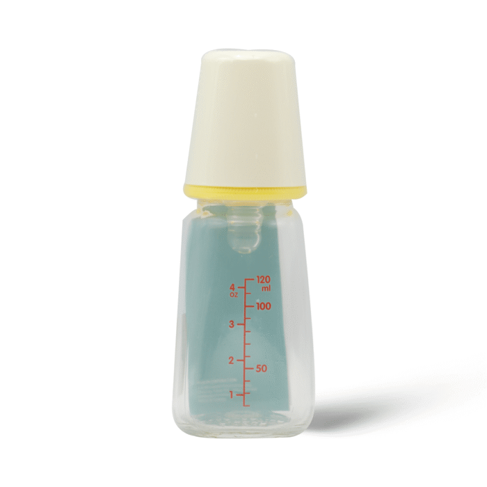 ⁦بيجون رضاعة زجاج مع غطاء ابيض - 120 مل⁩ - الصورة ⁦2⁩