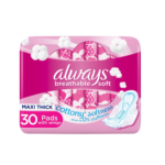 أولويز فوط نسائية بإحساس نعومة القطن ماكسي سميك مع أجنحة - 30 قطعة